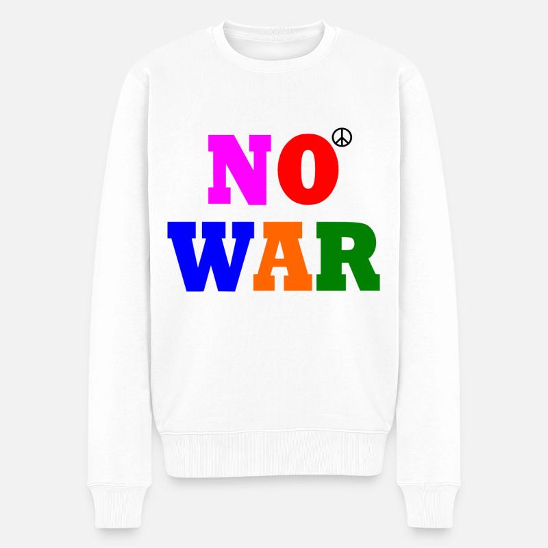 No war - Männer Premium Bio Pullover - Weiß