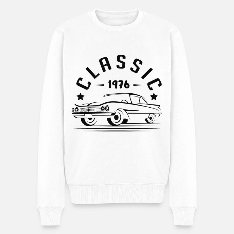 CLASSIC 1976 -Geschenkidee - - Männer Premium Bio Pullover - Weiß