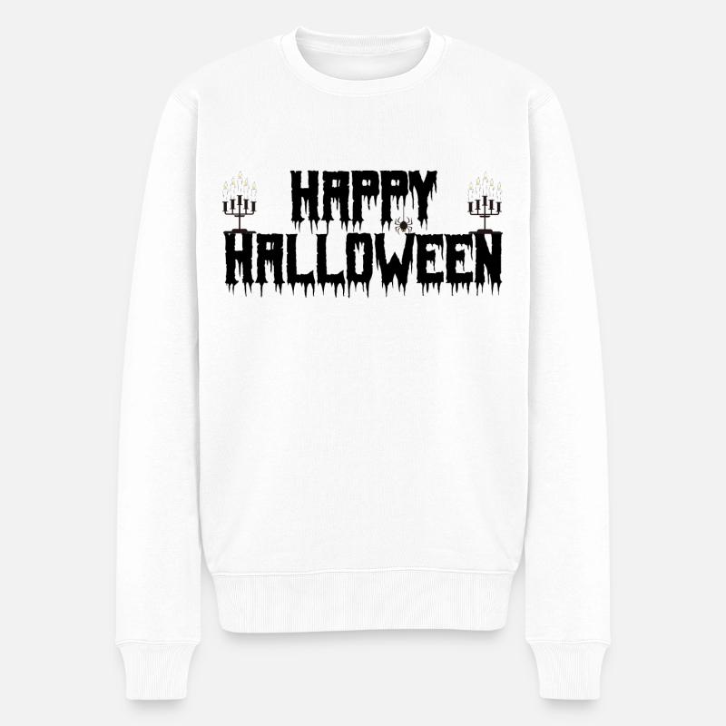 Fröhliches Halloween. Fröhliches Halloween. - Männer Premium Bio Pullover - Weiß