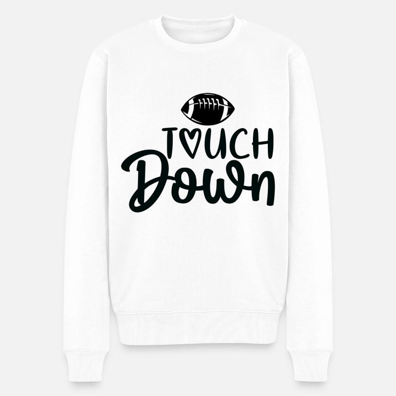 Touchdown - Football - Männer Premium Bio Pullover - Weiß