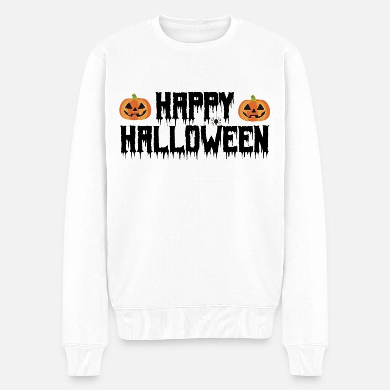 Fröhliches Halloween. Fröhliches Halloween. - Männer Premium Bio Pullover - Weiß