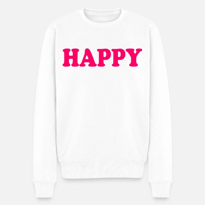 Happy - Pull Premium bio Homme - blanc