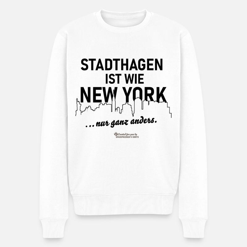 Stadthagen - Männer Premium Bio Pullover - Weiß