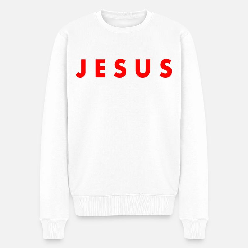 Jesus - Pull Premium bio Homme - blanc