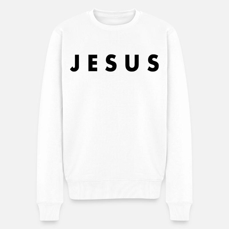 Jesus - Pull Premium bio Homme - blanc
