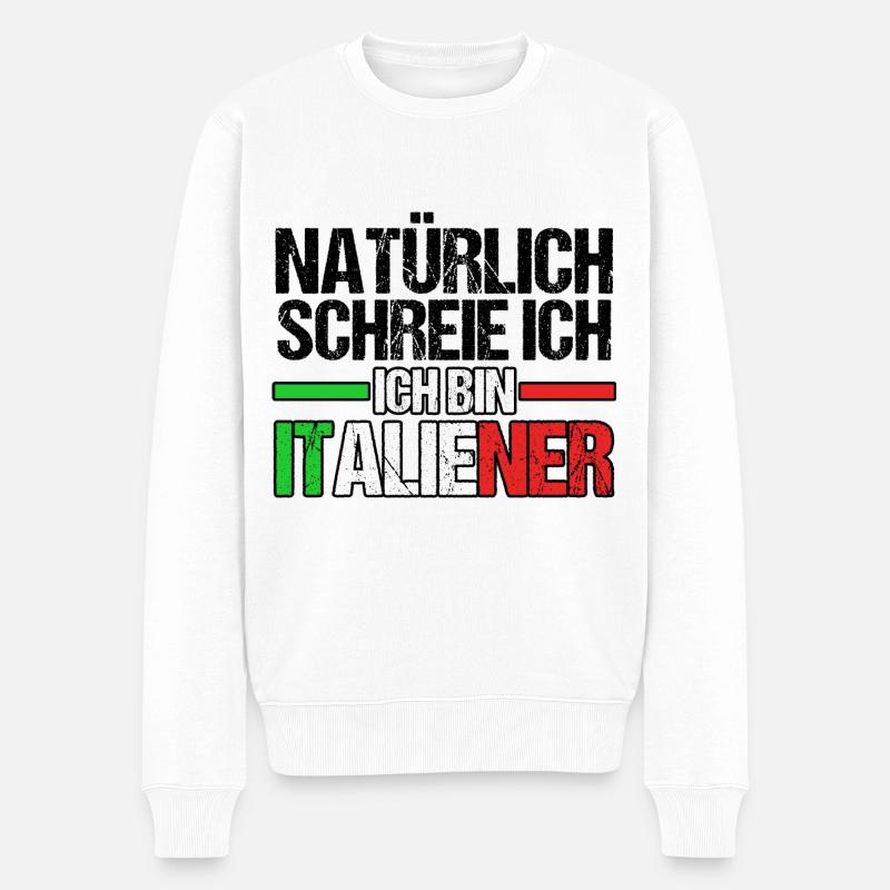 Italie Vaffanculo italien - Pull Premium bio Homme - blanc