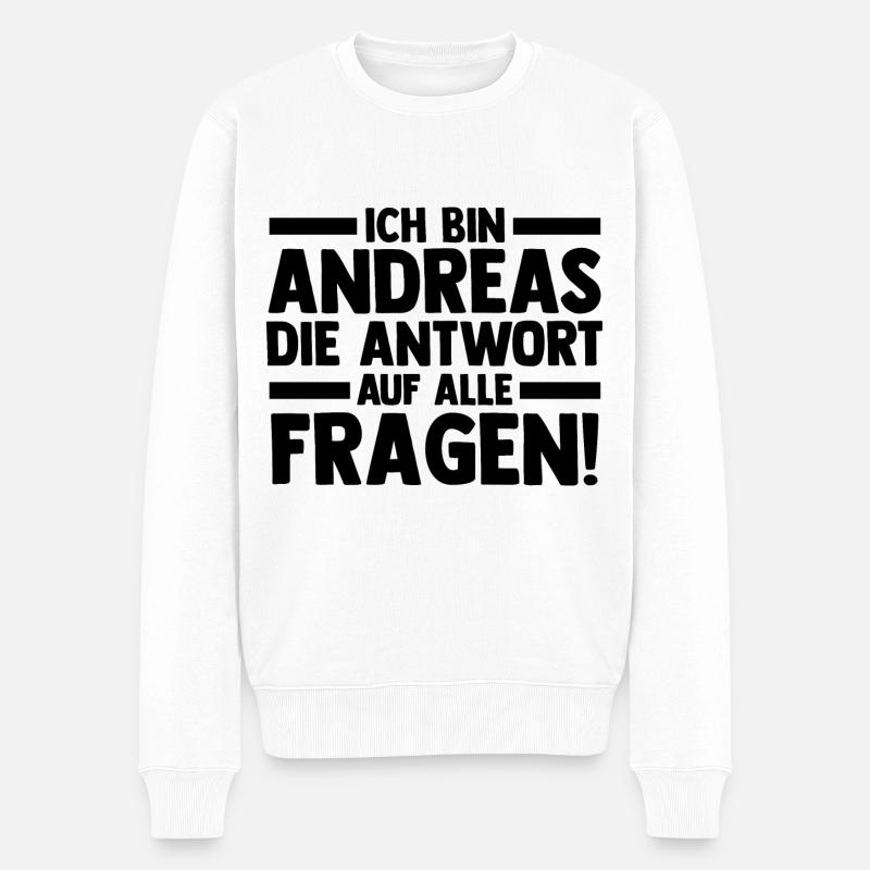 Prénom Andreas - Pull Premium bio Homme - blanc