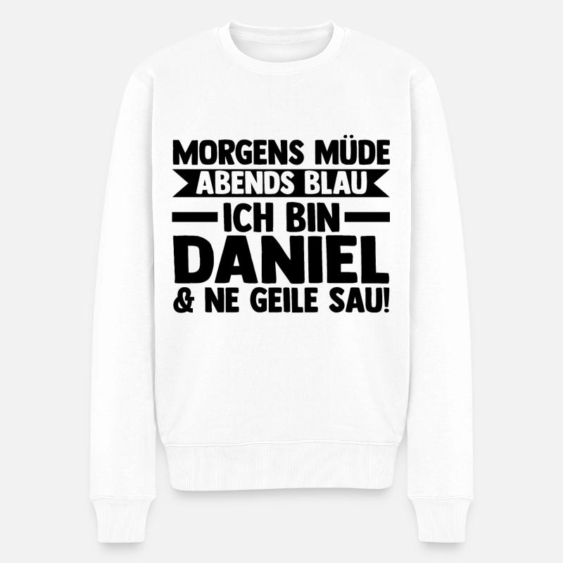 Vorname Daniel - Männer Premium Bio Pullover - Weiß