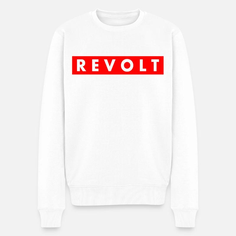 Revolt - Männer Premium Bio Pullover - Weiß