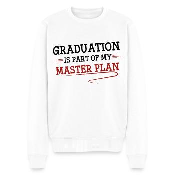 Abschluss ist Teil meines Masterplans - Männer Premium Bio Pullover - Weiß - Vorne - Thijin (182cm)