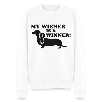 My Wiener ist ein Gewinner - Männer Premium Bio Pullover - Weiß - Vorne - Thijin (182cm)