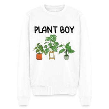 Amoureux des plantes - Pull Premium bio Homme - blanc - Devant - Thijin (182cm)