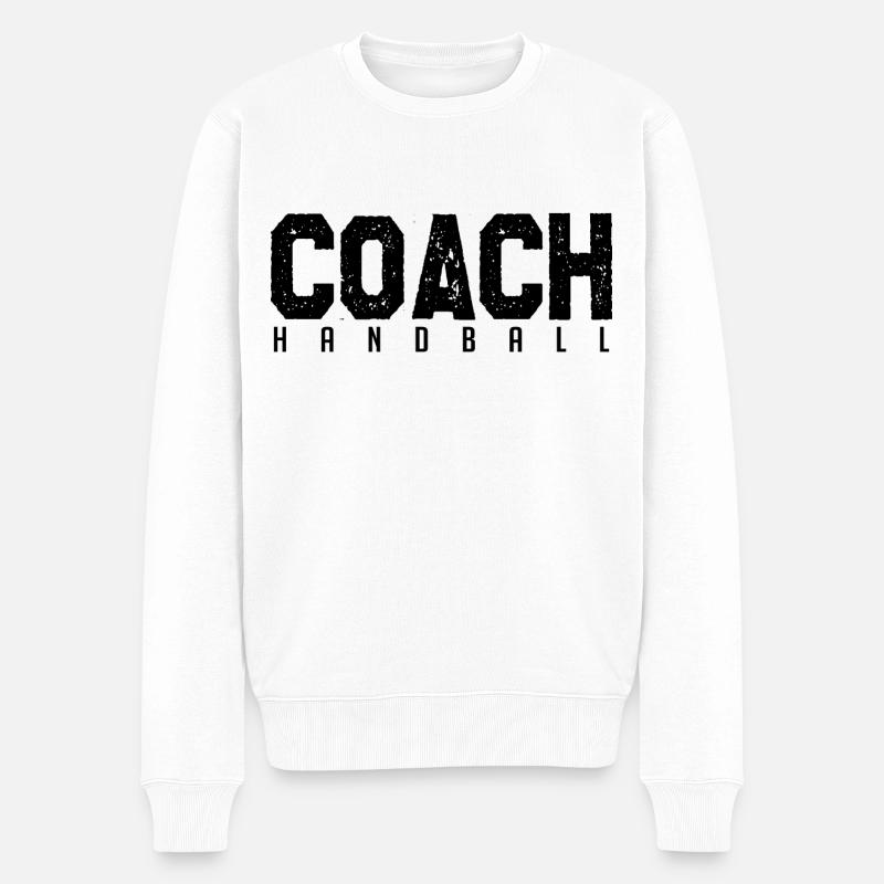 Handballtrainer. Handballtrainer. Trainer. - Männer Premium Bio Pullover - Weiß