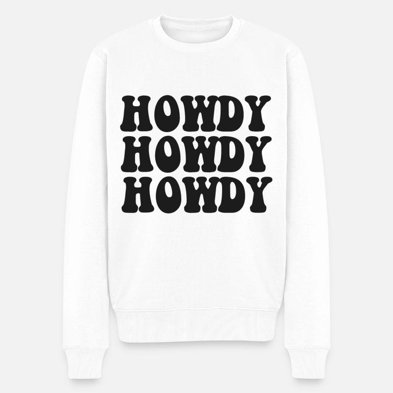 Howdy - Männer Premium Bio Pullover - Weiß