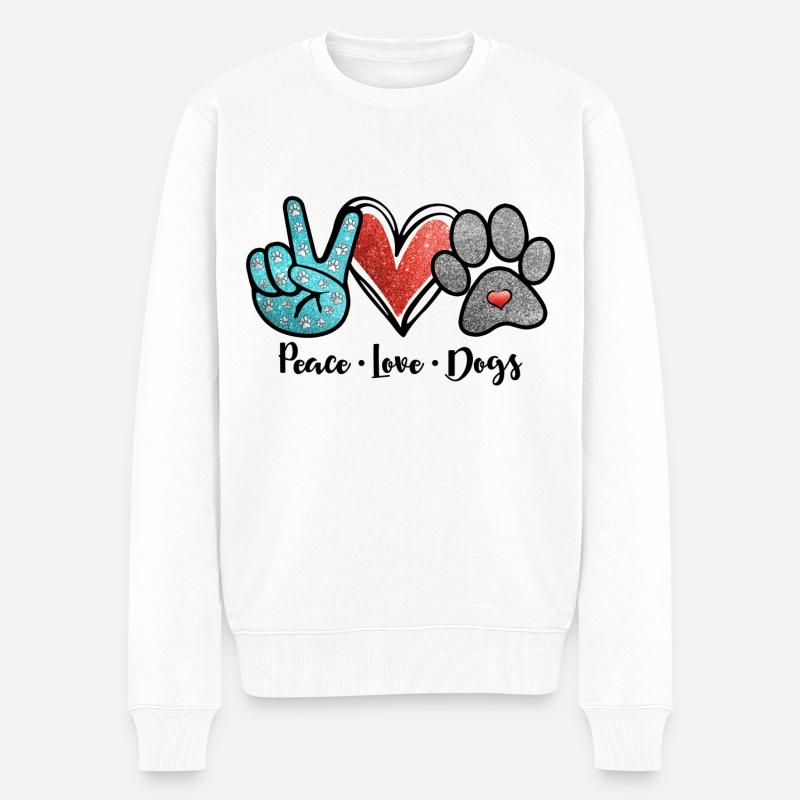 Chiens d’amour de paix - Pull Premium bio Homme - blanc