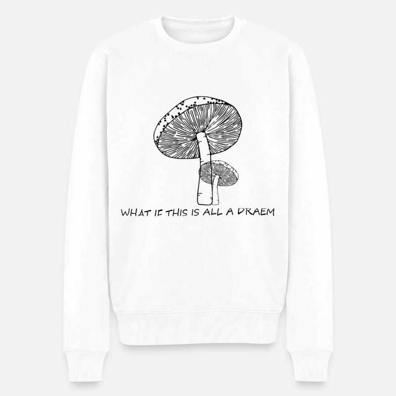 Champignons psychédéliques / psychédéliques - Pull Premium bio Homme - blanc