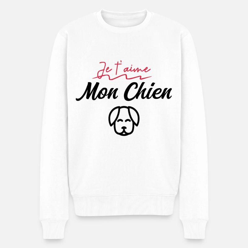 J’aime mon chien - Pull Premium bio Homme - blanc