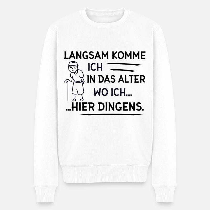 Langsam Komme ich in das Alter wo ich... - Männer Premium Bio Pullover - Weiß
