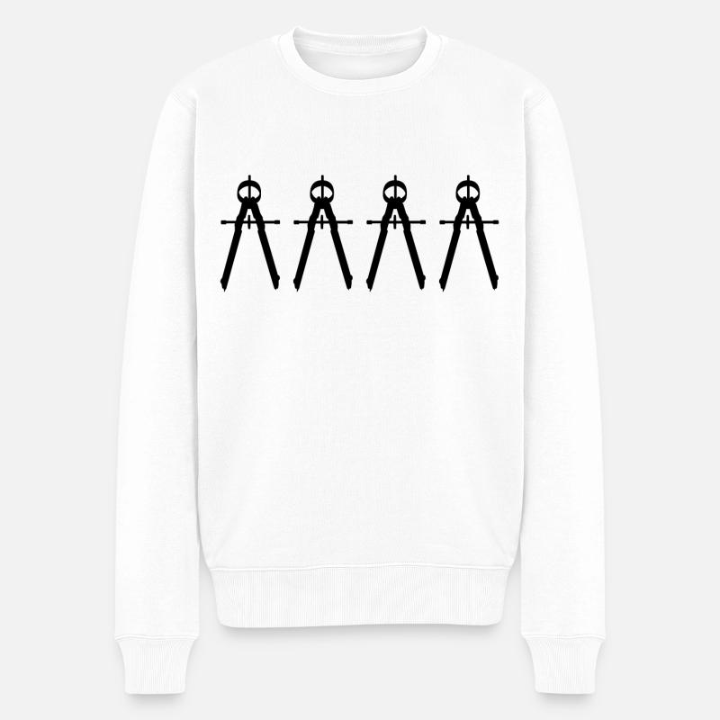 Architekt Zirkel - Männer Premium Bio Pullover - Weiß
