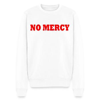 No mercy - Männer Premium Bio Pullover - Weiß - Vorne - Thijin (182cm)