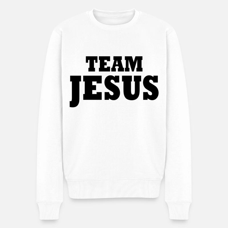 Team jesus - Männer Premium Bio Pullover - Weiß