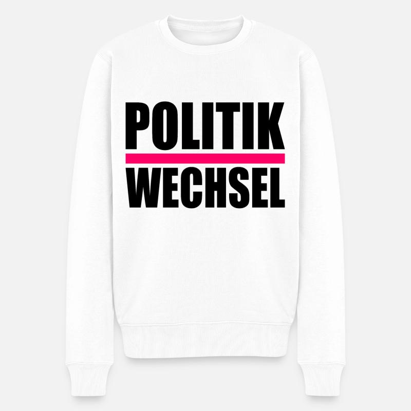 politikwechsel - Männer Premium Bio Pullover - Weiß