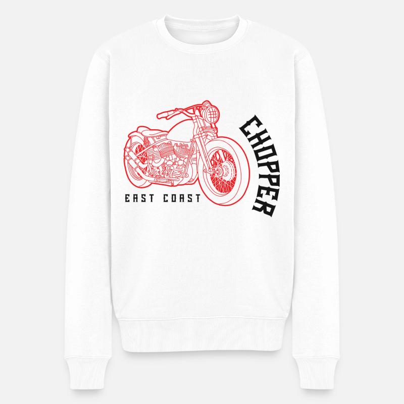 Biker, Motorradfahrer - Männer Premium Bio Pullover - Weiß
