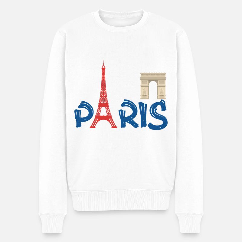 PARIS - Männer Premium Bio Pullover - Weiß