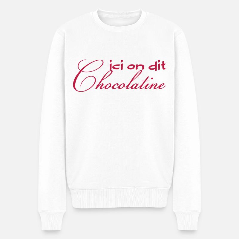 ici on dit chocolatine - Pull Premium bio Homme - blanc