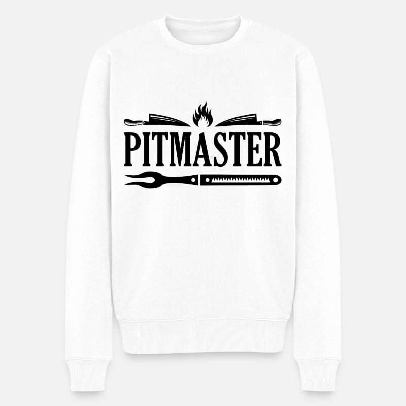 Der Pitmaster - Männer Premium Bio Pullover - Weiß