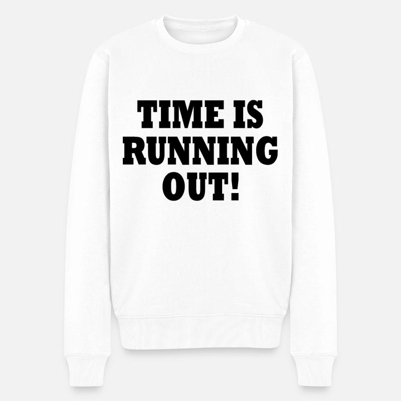 time is running out - Männer Premium Bio Pullover - Weiß