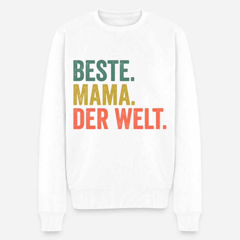 Beste Mama Der Welt - Männer Premium Bio Pullover - Weiß