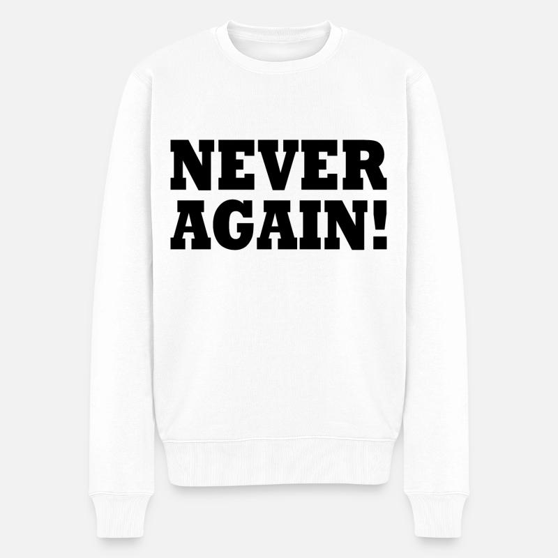 Never again - Pull Premium bio Homme - blanc