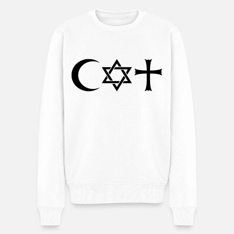 coexist - Männer Premium Bio Pullover - Weiß