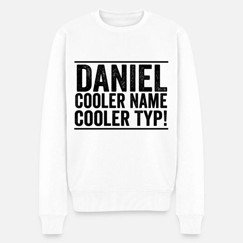 Vorname Daniel - Männer Premium Bio Pullover - Weiß