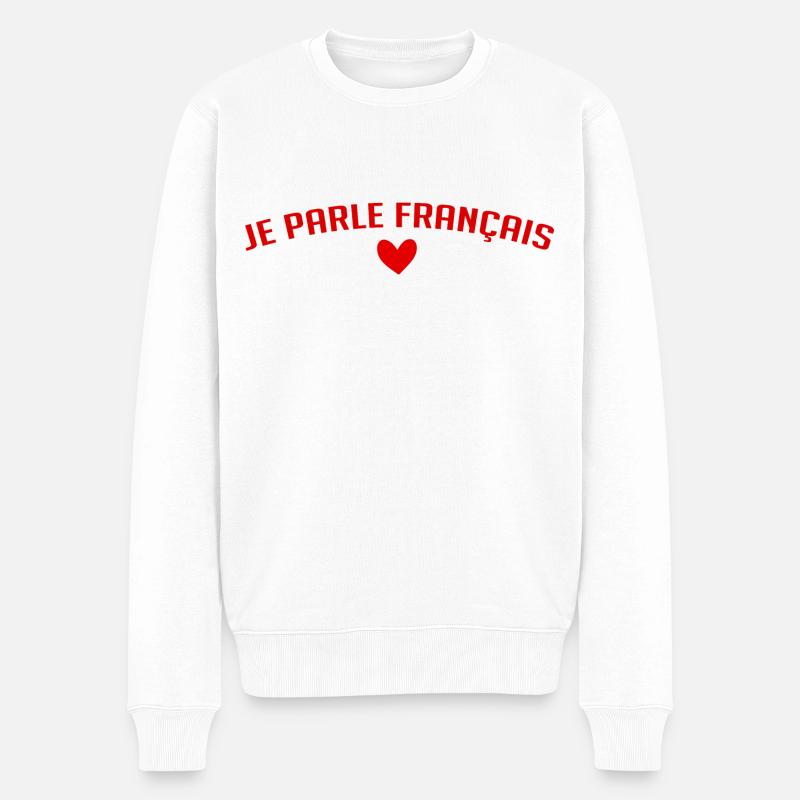 JE PARLE FRANCAIS - Pull Premium bio Homme - blanc