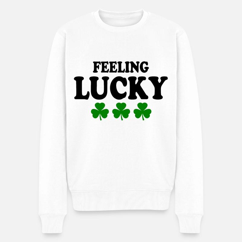 feeling lucky - Pull Premium bio Homme - blanc