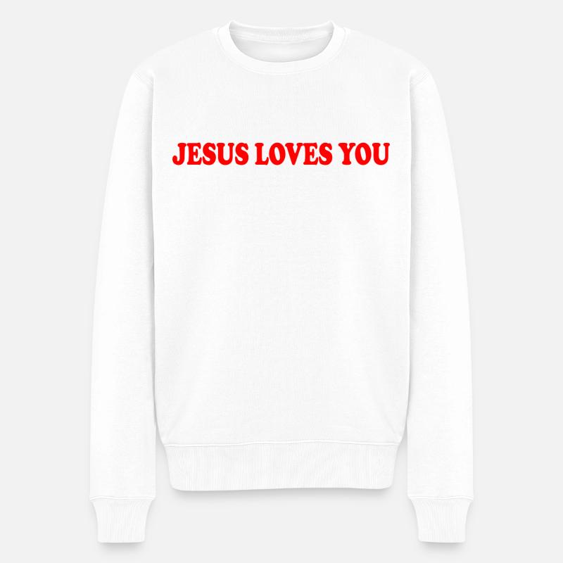 Jesus loves you - Pull Premium bio Homme - blanc