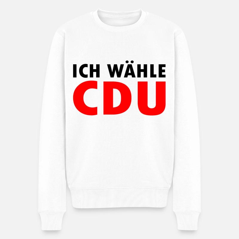 Ich wähle cdu - Männer Premium Bio Pullover - Weiß