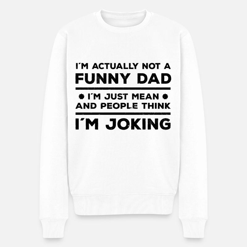 Geschenke für Papa - Männer Premium Bio Pullover - Weiß