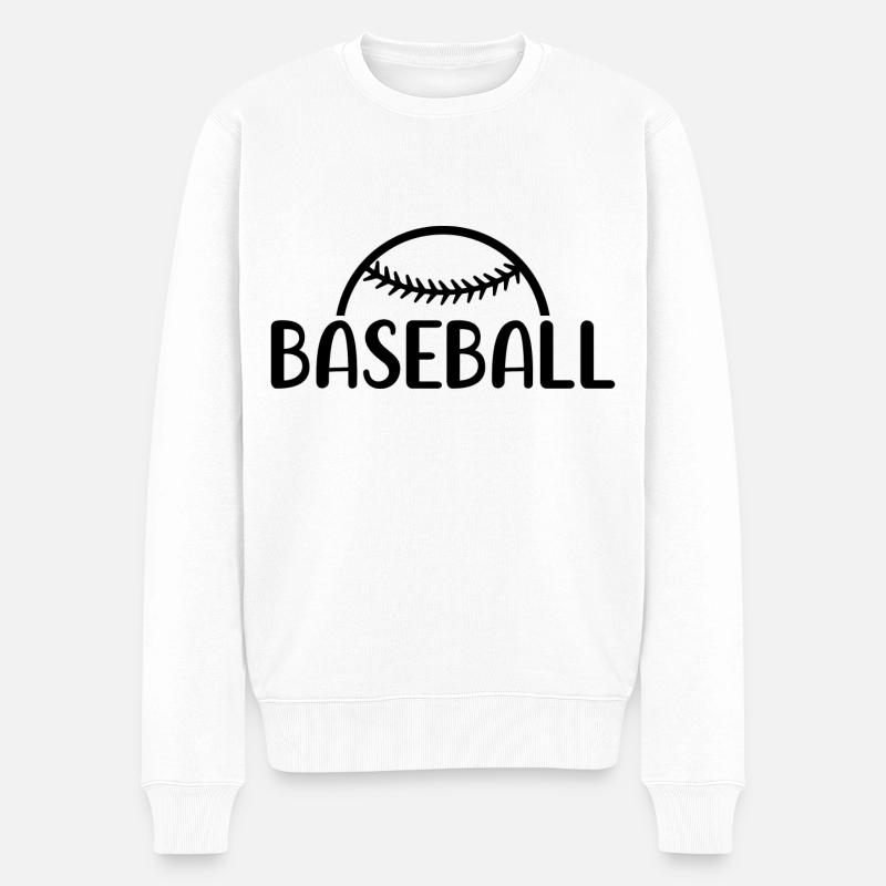 Baseball - Männer Premium Bio Pullover - Weiß