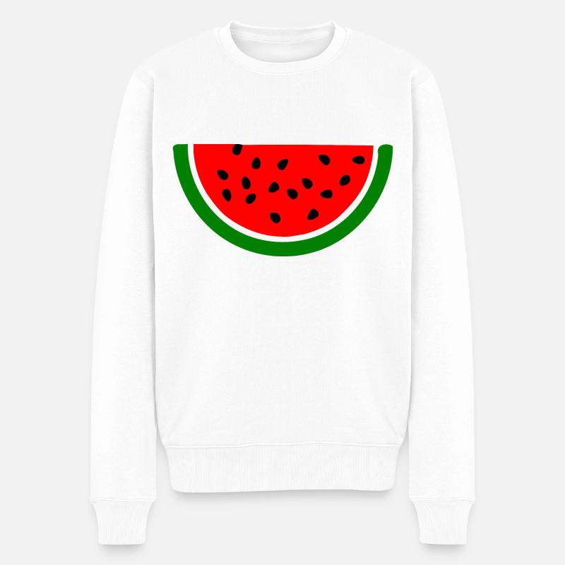 Wassermelone melone - Männer Premium Bio Pullover - Weiß