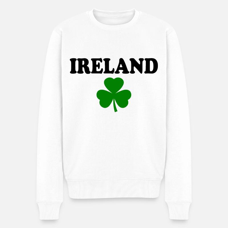Irland kleeblatt - Männer Premium Bio Pullover - Weiß