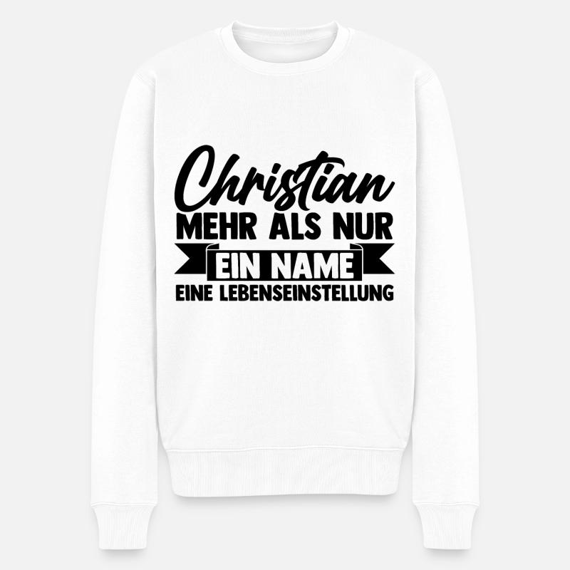 Prénom Chris Christian - Pull Premium bio Homme - blanc