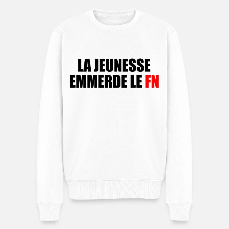 la jeunesse emmerde front national - Pull Premium bio Homme - blanc