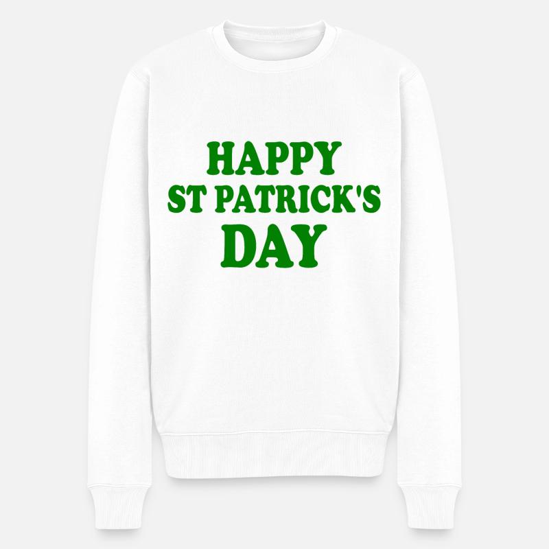 happy st patrick's day - Pull Premium bio Homme - blanc