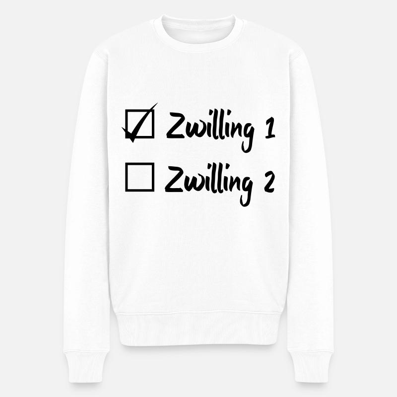 Twin 1 Twin 2 - Pull Premium bio Homme - blanc