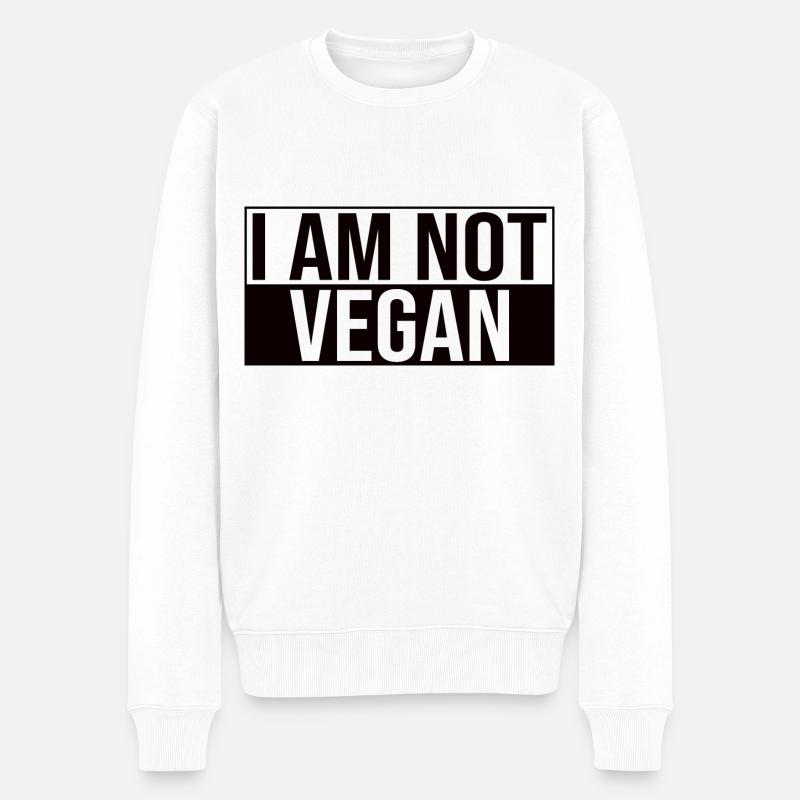 I Am Not Vegan - Männer Premium Bio Pullover - Weiß
