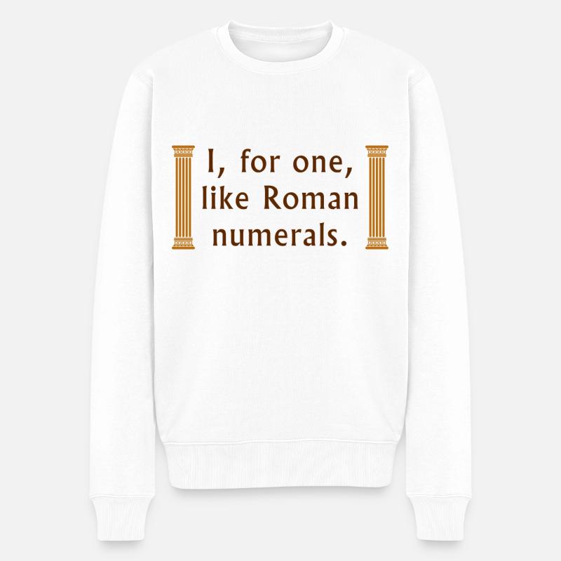 Römische Ziffern - Männer Premium Bio Pullover - Weiß