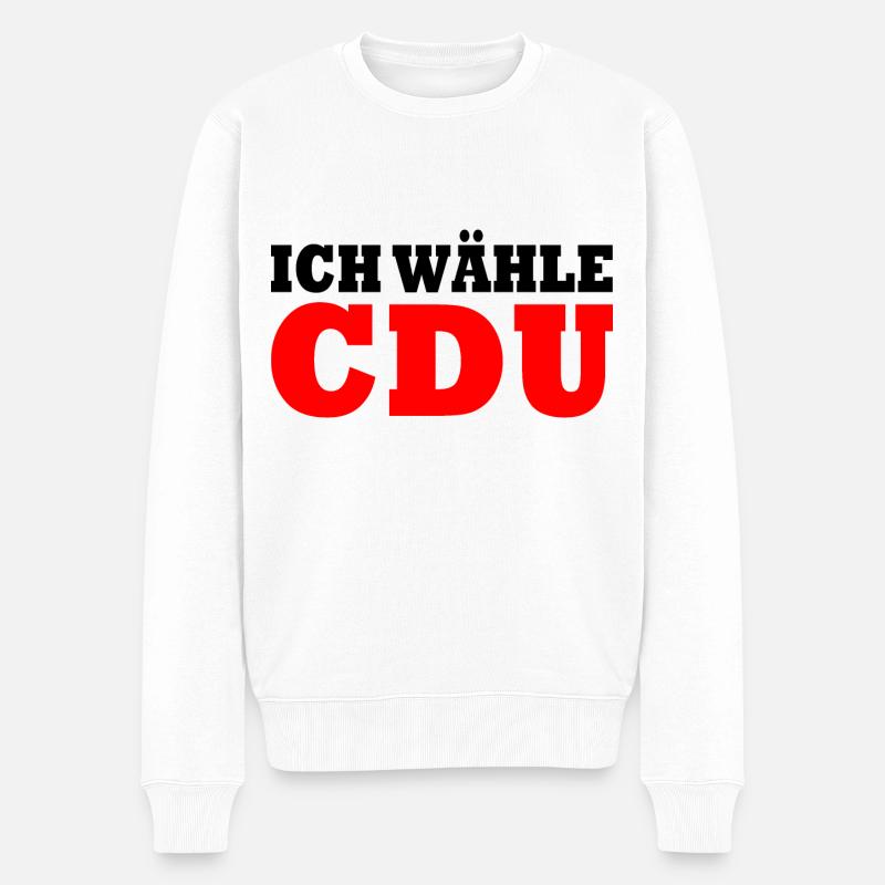 Cdu - Männer Premium Bio Pullover - Weiß